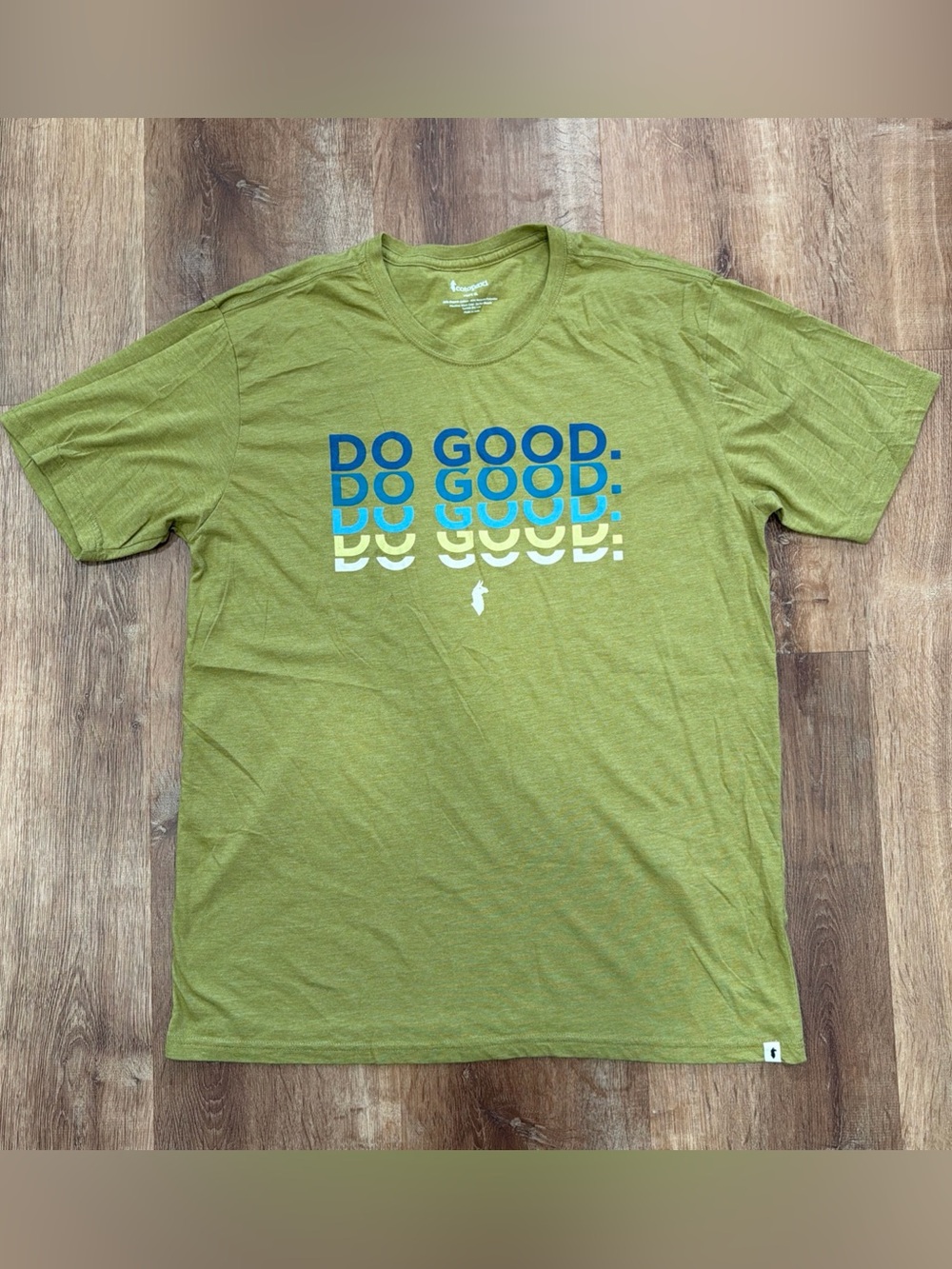 cotopaxi "DO GOOD" Short Sleeve Tee Mens XL T-Shirt Mustard Yellow Outdoor